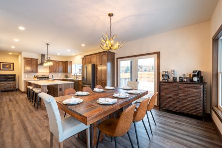 Open concept kitchen and dining space